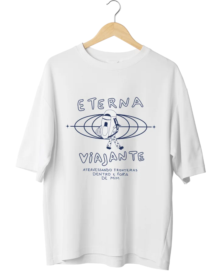 Frente – Camiseta Oversized - Eterna Viajante